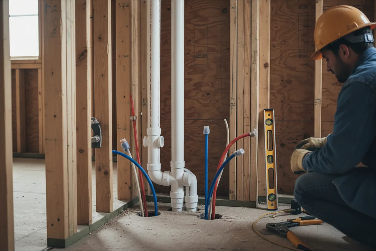 Drain and supply rough-in during Drain Cleaning in Etowah